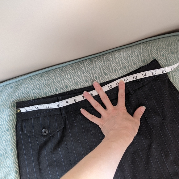 Ann Taylor Dark Gray w/ Blue Pinstripe Dress Pants - Picture 10 of 14